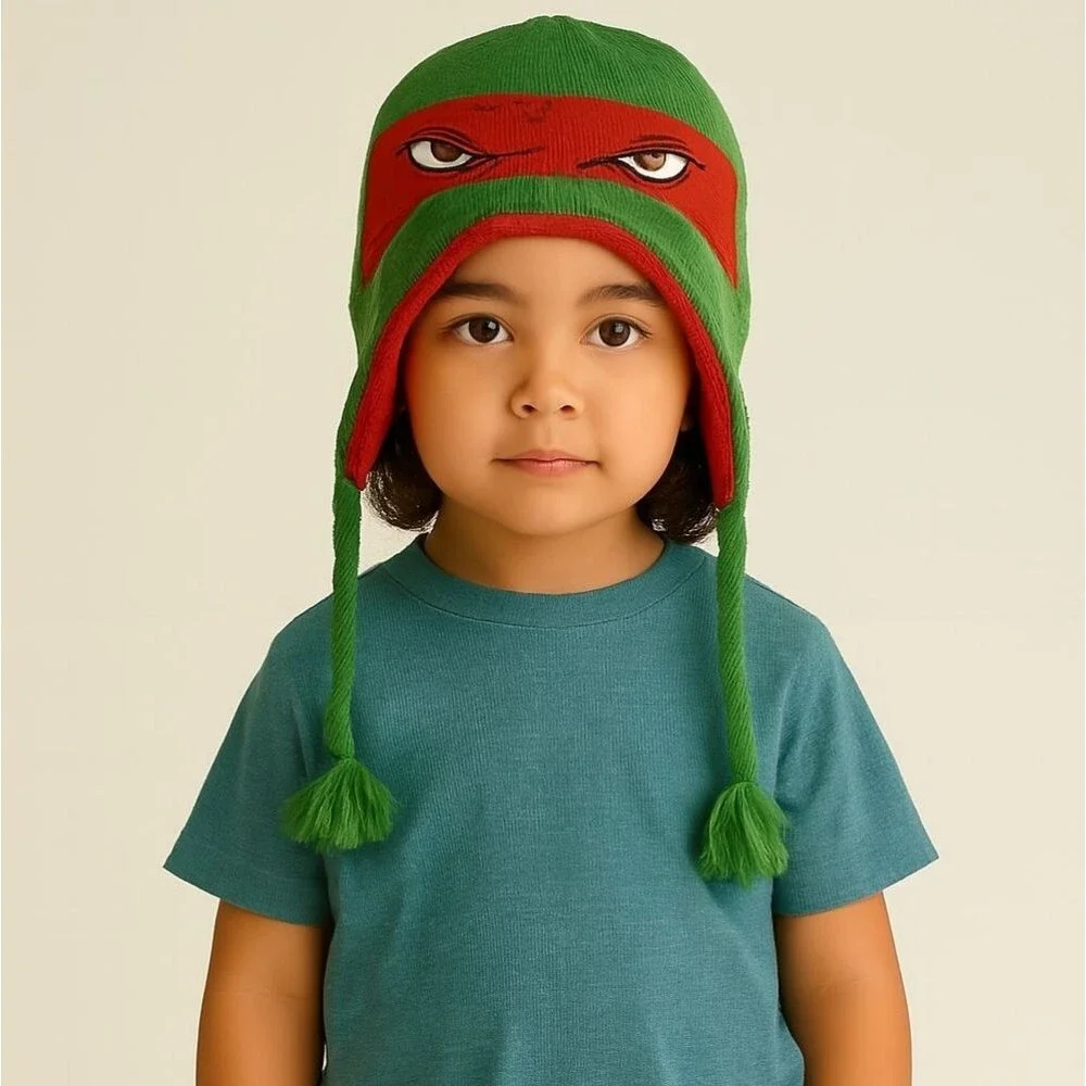 Teenage Mutant Ninja Turtles Hat Winter Snow Raphael Red Green Kids Youth